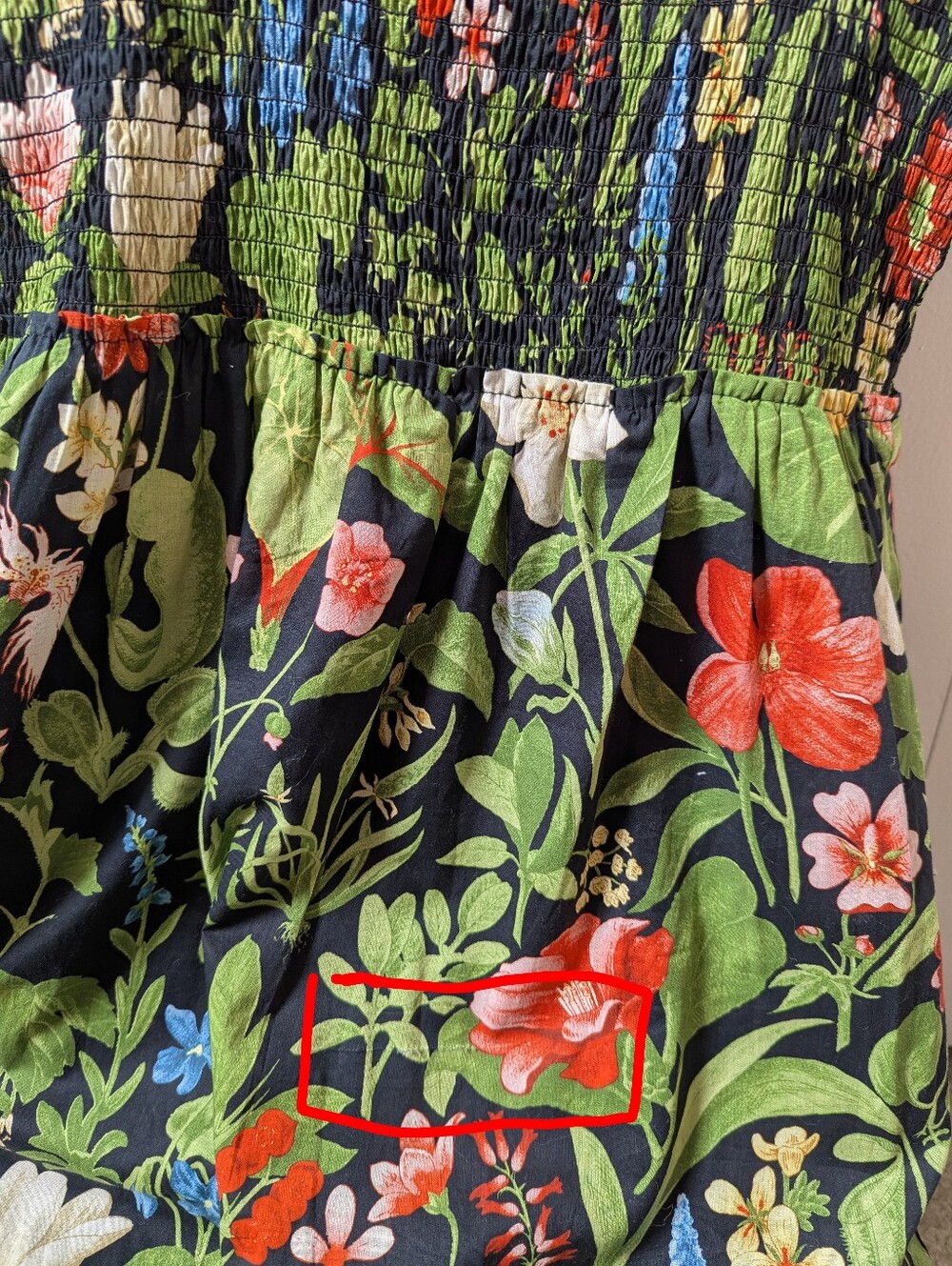 Tuckernuck "Mallie" midi dress in "Noir Blooming Botanical - FLAWED - Picture 7 of 7